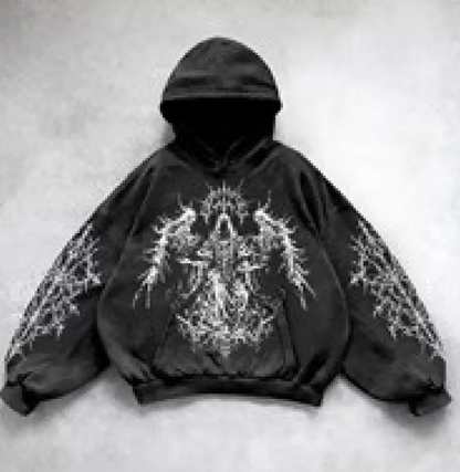 Hooded Printed Hip Hop Y2G Streetwear Sweatshirt